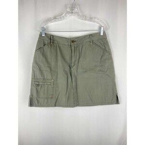 Susquehanna Trail Outfitters Skort 12 Green Linen Cotton Outdoor Utility Hiking